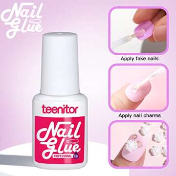 288pcs Short Press On Nails, Teenitor Matte Acrylic False Nails With Glue, 12 Color Glue On Nails For Small Hands