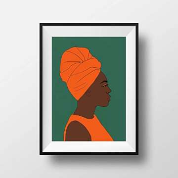 Black Woman Headwrap Unframed Art Prints 8.5x11 inches