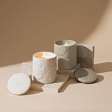 LA JOLIE MUSE Sandalwood Rose Candles, Sandalwood Candles for Home Scented, Luxury Candles, 70 Hours Long Burning Candles, 12 oz