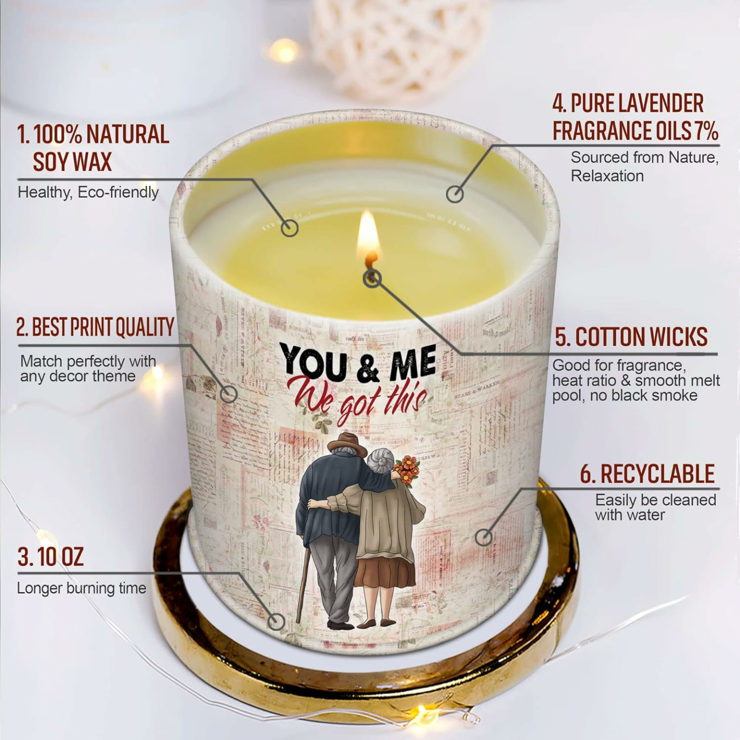 Romantic Lavender Candle Gift for Celebrations