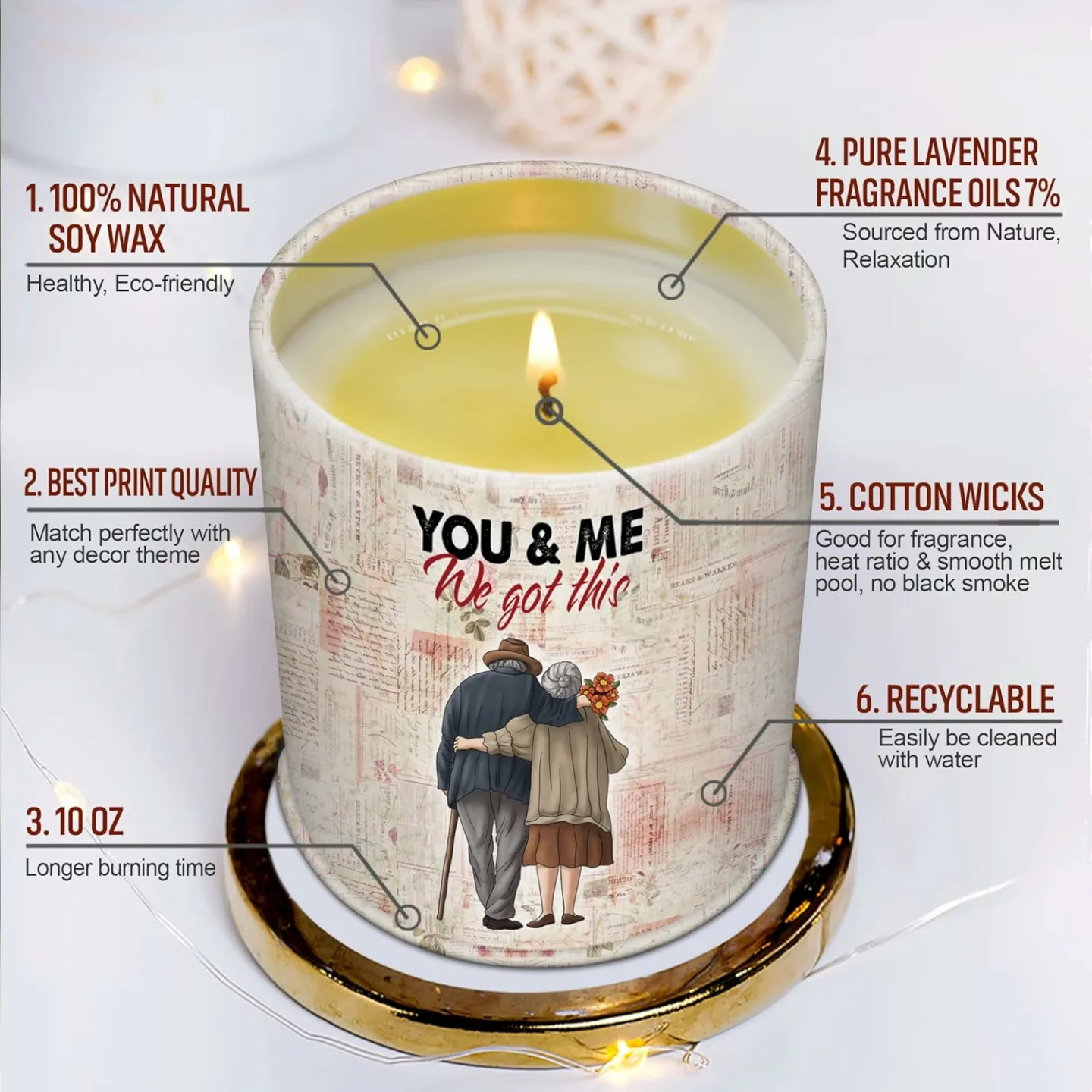 Romantic Lavender Candle Gift for Celebrations