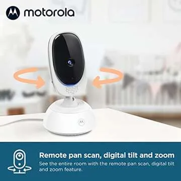 Motorola VM75 Indoor Video Baby Monitor with Camera - 480x272p, 1000ft Range 2.4 GHz Wireless 5" Screen, 2-Way Audio, Remote Pan, Digital Tilt, Zoom, Room Temperature Sensor, Lullabies, Night Vision