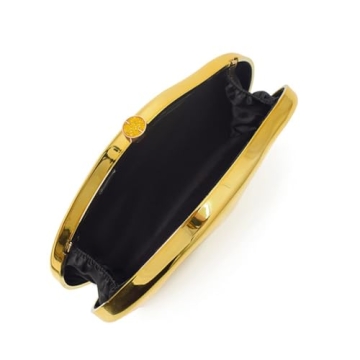 Acrylic Shell Clutch Purse for Women Gold Metallic Bag Elegant Large Designer Acrylic Evening Handbag for Wedding Party Prom