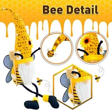Lovinland Bumble Bee Sunflower Gnomes - Spring Decor