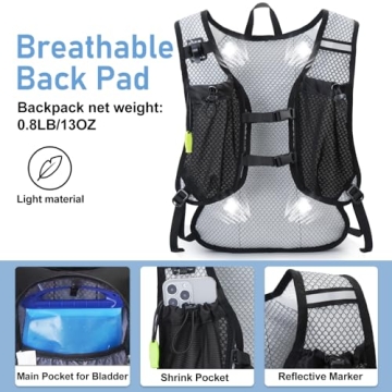 Lightweight Hydration Backpack with 2L Bladder