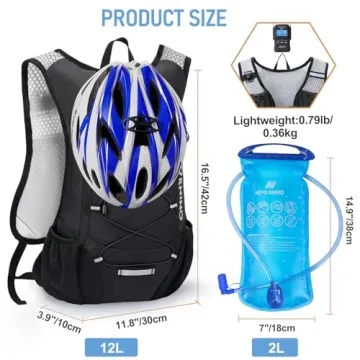 Lightweight Hydration Backpack with 2L Bladder