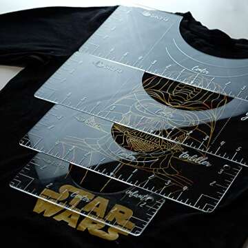 SKYG Tshirt Ruler Guide for Vinyl- Tshirt Alignment Tool- T Shirt Rulers to Center Designs - Acrylic, Transparent Rulers for Vinyl Press, Screen Printing, Heat Press, Sublimation, HTV, DIY