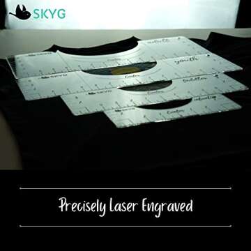 SKYG Tshirt Ruler Guide for Vinyl- Tshirt Alignment Tool- T Shirt Rulers to Center Designs - Acrylic, Transparent Rulers for Vinyl Press, Screen Printing, Heat Press, Sublimation, HTV, DIY