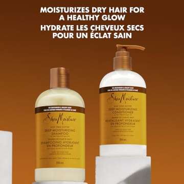 SheaMoisture Shampoo Deep Moisturizing For Dry, Damaged Or Transitioning Hair Raw Shea Butter Sulfate-Free 13oz