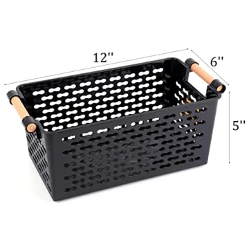 Yesland Black Storage Baskets - 6 Pack Organizer Bins