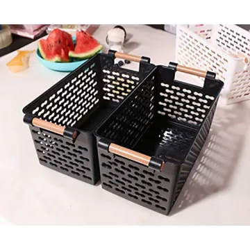 Yesland Black Storage Baskets - 6 Pack Organizer Bins
