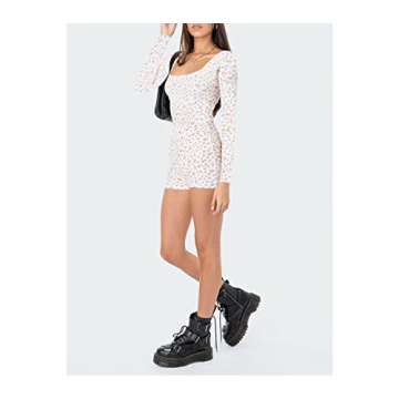 Women Ribbed 2 Piece Outfits Y2K Floral Sets Summer Floral Crop Tops Short Pants Sets Rompers Jumpsuit Loungewear (A-Romper b, M)