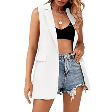 Febriajuce Women's Casual Long Sleeve Lapel Oversized Button Work Office Blazer Suit Jacket