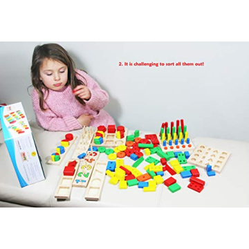 TOWO Wooden Geometric Shapes Educational Toy Set for Kids