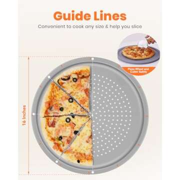LYNG Pizza Pan 16 Inch, 2 Pack Silicone Nonstick Pizza Tray For Oven, Pizza Pan With Holes Dishwashe...