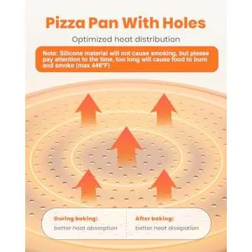 LYNG Pizza Pan 16 Inch, 2 Pack Silicone Nonstick Pizza Tray For Oven, Pizza Pan With Holes Dishwasher Safe, Suitable For Home Kitchen Dark Baking Grey