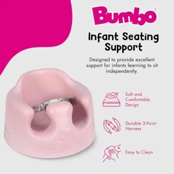 Bumbo Baby Floor Seat - Portable Activity Chair in Cradle Pink