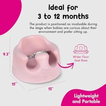Bumbo Baby Floor Seat - Portable Activity Chair in Cradle Pink