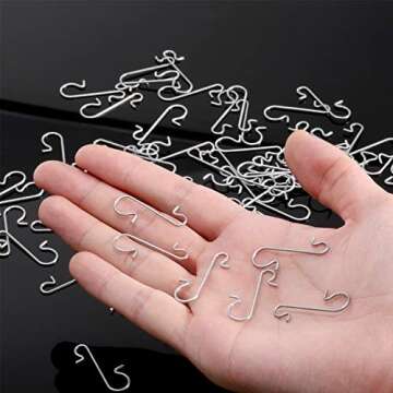 Tatuo 201 Pieces Christmas Ornament Hooks - Silver & Durable