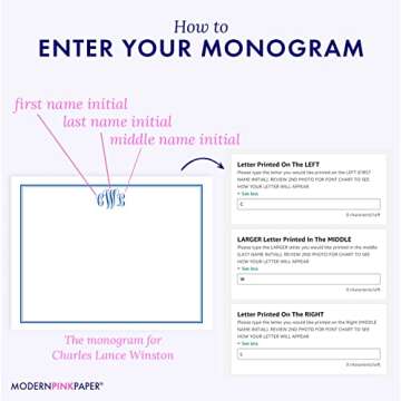 Custom Monogrammed Stationery Cards for Every Occasion