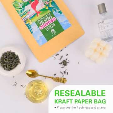 WT WEETEE Organic Green Tea Loose Leaf - 110+ Cups