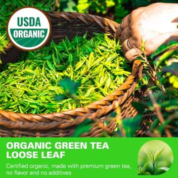 WT WEETEE Organic Green Tea Loose Leaf - 110+ Cups