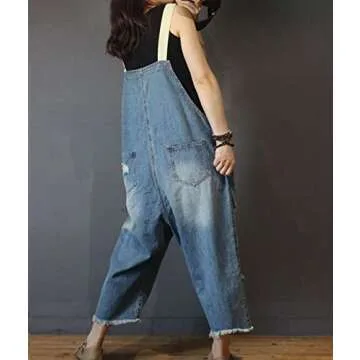 YESNO Women's 90s Distressed Denim Jumpsuits for Trendy Style