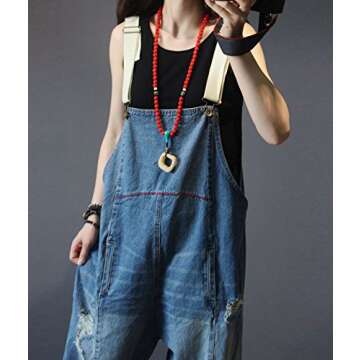 YESNO Women's 90s Distressed Denim Jumpsuits for Trendy Style