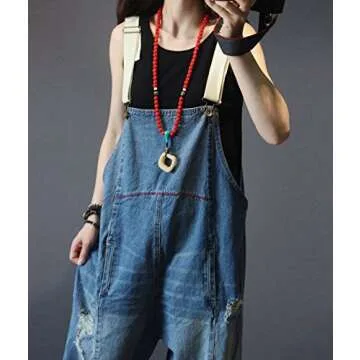 YESNO Women's 90s Distressed Denim Jumpsuits for Trendy Style