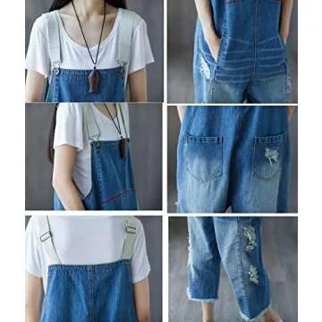 YESNO Women's 90s Distressed Denim Jumpsuits for Trendy Style