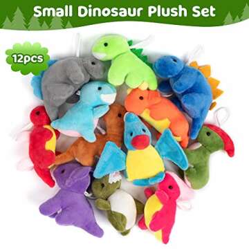 Mocoosy 12 Pack Small Dinosaur Plush Toys, Mini Dinosaur Stuffed Animals Bulk for Kids Dinosaur Part...