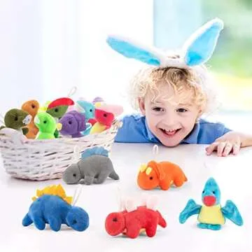 Mocoosy 12 Pack Small Dinosaur Plush Toys, Mini Dinosaur Stuffed Animals Bulk for Kids Dinosaur Party Favors, Tiny Dinosaur Playset Plush Keychain Toddler Birthday Party Supplies Goodie Bag Stuffers