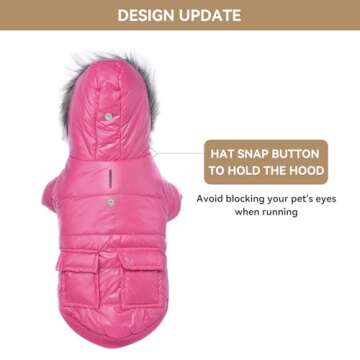 lesypet Dog Coats for Small Dogs - Stylish Warm Winter Jacket in Pink