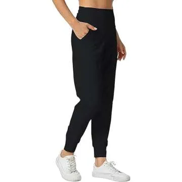 Rrosseyz Joggers Pants for Women-Quick Dry Sweatpants with Pockets for Athletics Casual Outdoor (Black, Medium)