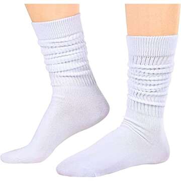 Zmart Slouch Sock for Women - Scrunchy Socks for Women Pack - Long Socks Tube High Socks 80s 90s, Neon Socks Women Pink Green