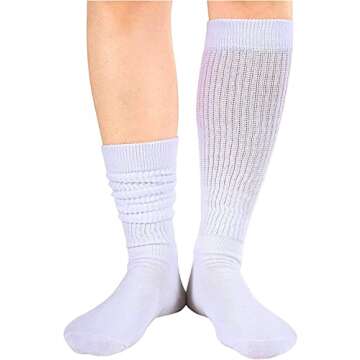 Zmart Slouch Sock for Women - Scrunchy Socks for Women Pack - Long Socks Tube High Socks 80s 90s, Neon Socks Women Pink Green