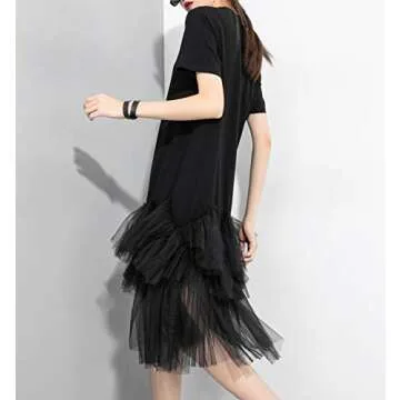ellazhu Oversized Tutu Tulle Dress for Women