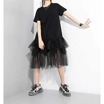 ellazhu Oversized Tutu Tulle Dress for Women