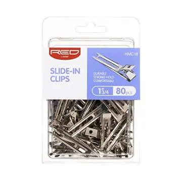 RED by Kiss 80pcs 1.75" Slide-In Hair Clips, Durable Metal Curl Setting Clips for Hairdressing, Sectioning & Retwisting, Rust-Free Hair Pins for Dreads, Dreadlocks, & Twist Styles