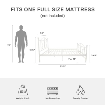 DHP Bombay Metal Platform Bed: Stylish & Sturdy Design