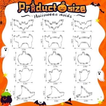 15-Piece Halloween Cookie Cutters Set for Spooky Baking