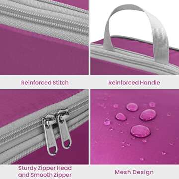 Cambond Compression Packing Cubes for Suitcases - 5 Set Packing Cubes for Travel Expandable Luggage Packing Organizers with Underwear Bag, Purple