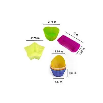 40 Pack Silicone Cups Baking Molds, Reusable Non Stick Silicone Cupcake Baking Cups & Silicone Cupcake Liners for Baking