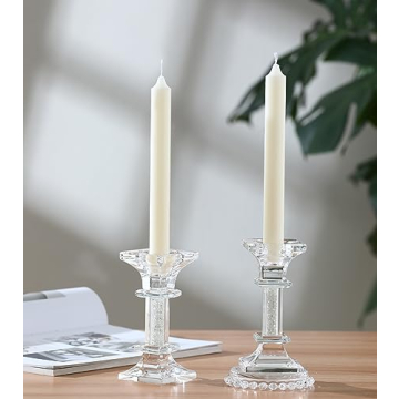 Aixita Exquisite Glass Candlestick Holders Set of 2