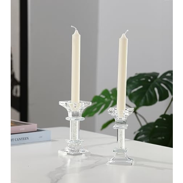 Aixita Exquisite Glass Candlestick Holders Set of 2