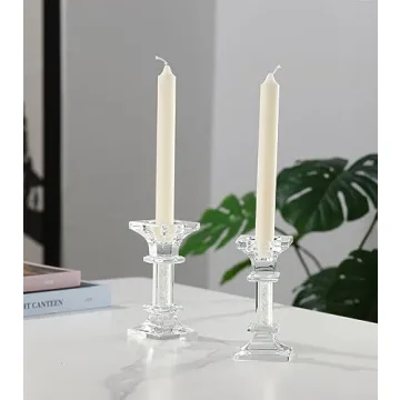 Aixita Exquisite Glass Candlestick Holders Set of 2
