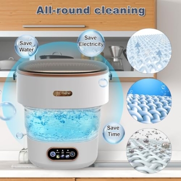 Mini Portable Washing Machine Small - 18L 60W Portable Mini Washing Machine with Spin, Mini Lavadora Portatil Washer Foldable, Small Washing Machine Portable Used for Travel Baby Grey