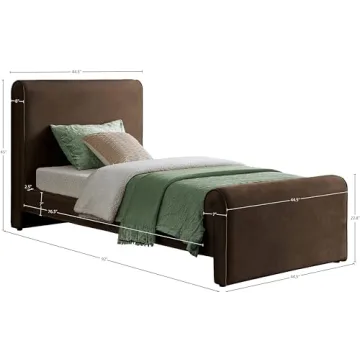 Elegant Velvet Twin Bed - Easy Assembly & Modern Design