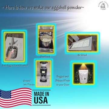 8 oz Pure U.S.A. Eggshell Powder for Dogs/Cats, Calcium Supplement with Membrane, Finely Ground Egg Shells