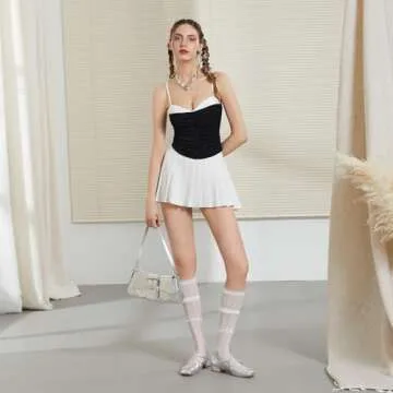 Women's Spaghetti Strap Tank Top Sexy Camisole Lace Trim Backless Cami Bustier Shirt Y2K Summer Going Out Tops